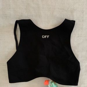 Off-White women's black sexy crop tank top